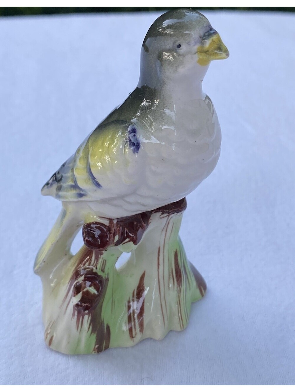 Japan Yellow & Gray Bird Figurine Porcelain Statue Figure Antique 4.5" Vintage